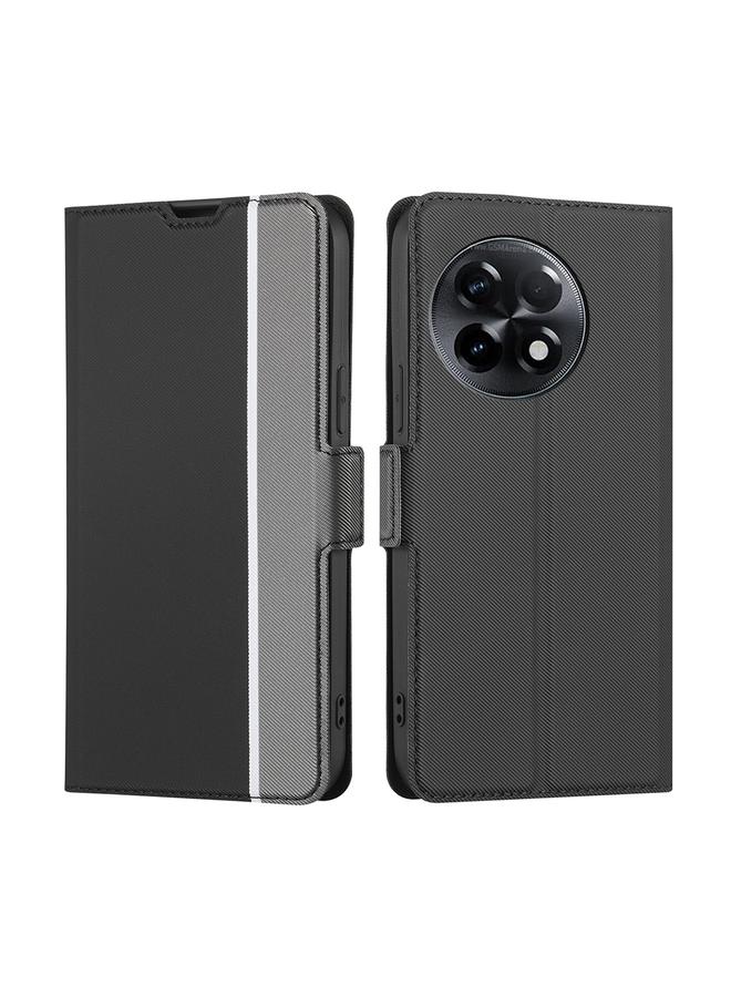 اس-توب جراب لهاتف OnePlus Ace 2/11R مصنوع من الجلد بمشبك جانبي من نسيج قطني - Image 1