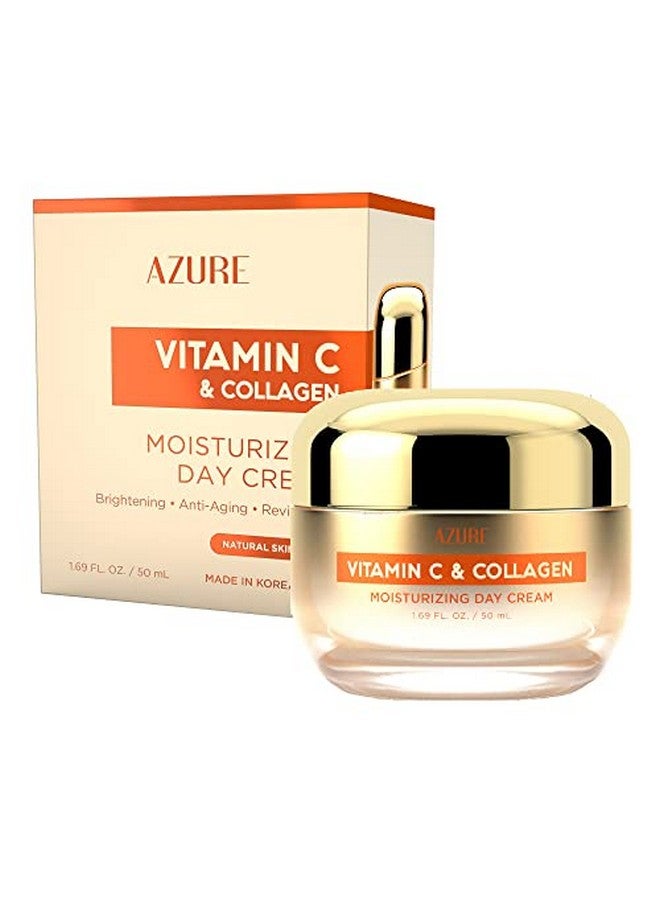 Azure Cosmetics Azure Vitamin C & Collagen Day Cream Antiaging Brightening Moisturizer Reduces Fine Lines Made In Korea 50Ml / 1.69 Fl.Oz. - Image 1