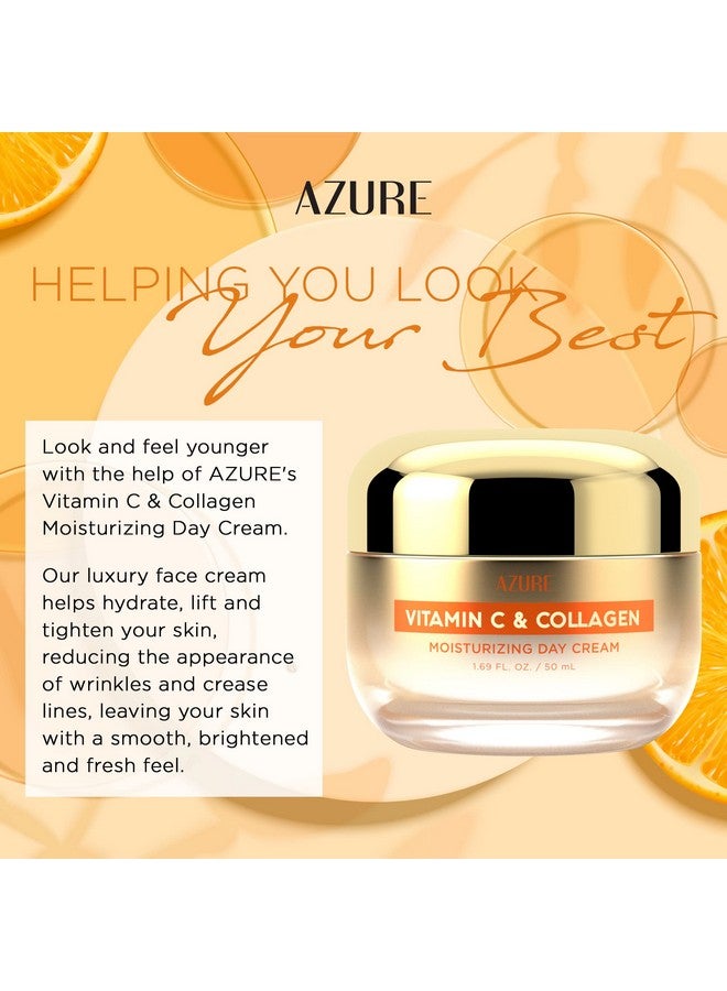 Azure Cosmetics Azure Vitamin C & Collagen Day Cream Antiaging Brightening Moisturizer Reduces Fine Lines Made In Korea 50Ml / 1.69 Fl.Oz. - Image 4
