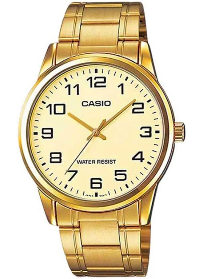 CASIO Men's Analog Display Watch With Gold Stainless Steel Strap - MTP-V001G-9B