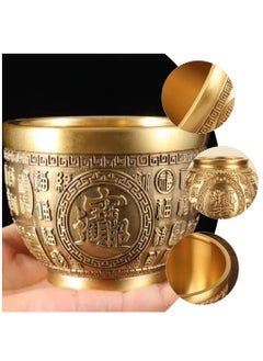 Excefore Brass Treasure Bowl, Cornucopia Bowl Treasure Basin Wealth Good Lucky Prosperity Bowl Golden Offering Bowl Money Bowl Home Office Decorations, Housewarming Gifts  - Image 2