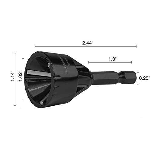 Jerax tools Tungsten Carbide Chamfering Drill Bit 1/4" to 3/4" Uniburr, Bolt Thread Repair Tool for Removing Burr, Quick Release Hex Shank Deburring Tool for Metal, Rod, Tube, Screw, Dowel, Sheet,Pipe - Image 3