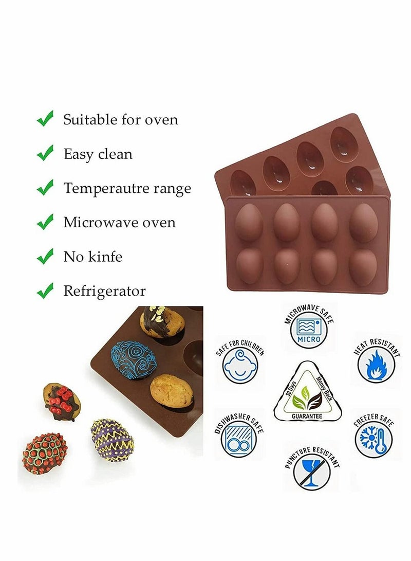 KASTWAVE Egg Shaped Silicone Baking Mold, Non Stick Egg Chocolate Candy Molds, Silicone Egg Mold For Day DIY Candy Chocolate Jelly Fondant Making Soap Making (1 PCS, Chocolate Color) - Image 5