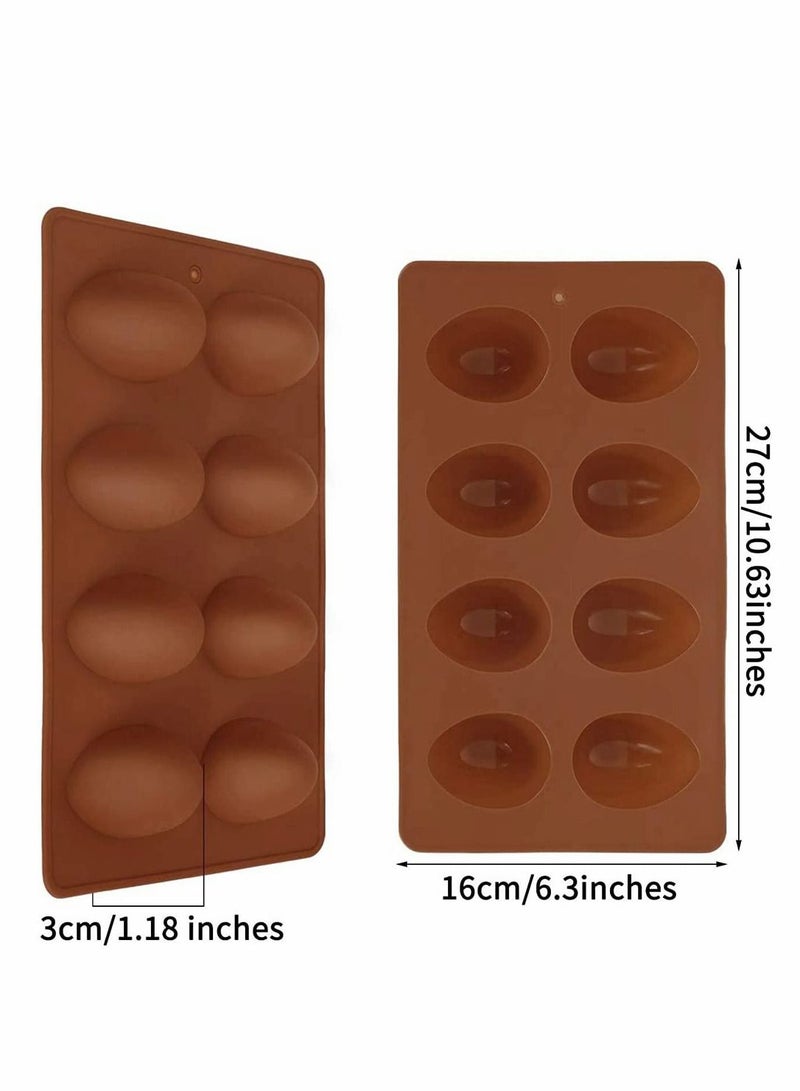 KASTWAVE Egg Shaped Silicone Baking Mold, Non Stick Egg Chocolate Candy Molds, Silicone Egg Mold For Day DIY Candy Chocolate Jelly Fondant Making Soap Making (1 PCS, Chocolate Color) - Image 4