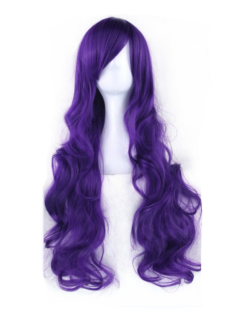 80cm anime long curly hair high temperature silk curly hair cosplay wig costumes dress up wig - Image 1