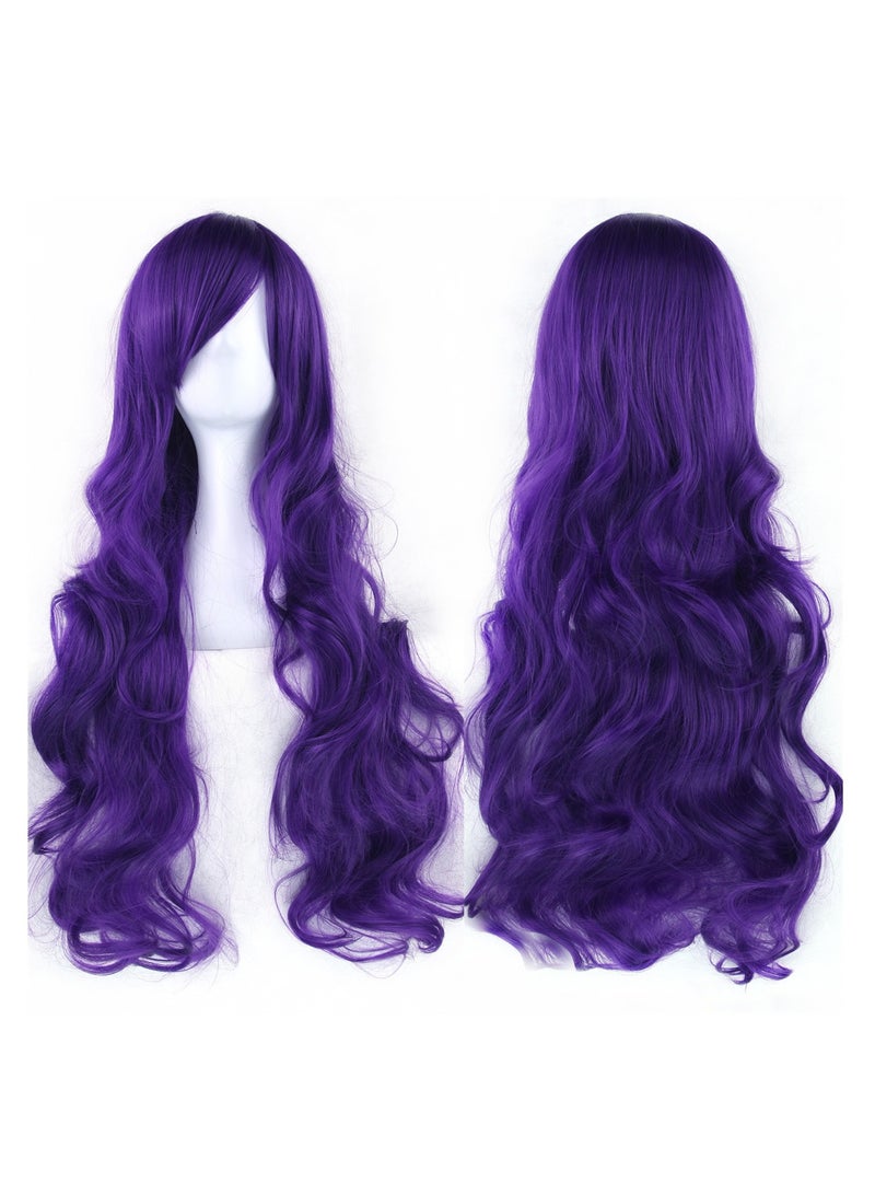 80cm anime long curly hair high temperature silk curly hair cosplay wig costumes dress up wig - Image 2