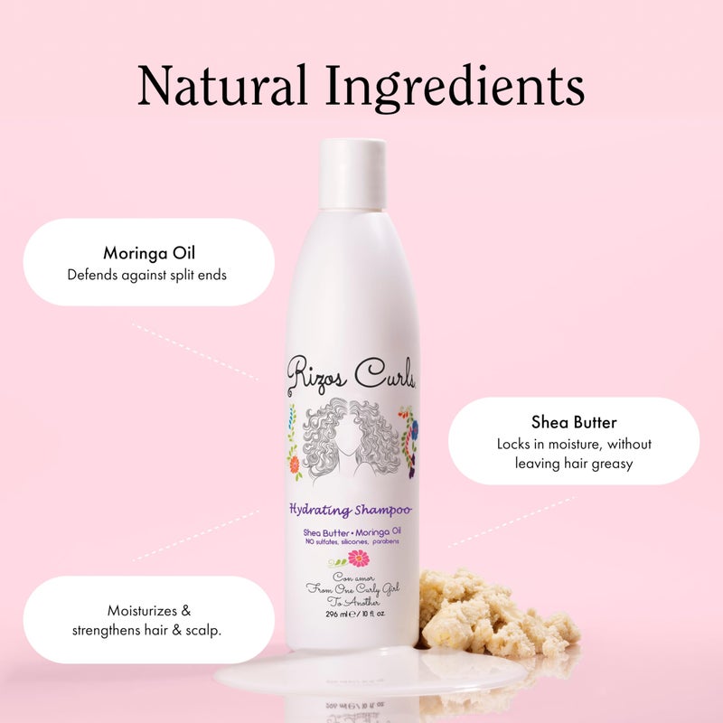 Rizos Curls حزمة ريزوس كيرلز الثلاثية، شامبو مرطب وبلسم عميق وكريم تجعيد، ينظف ويرطب الشعر المجعد بلطف، يحدد ويشكل التجاعيد لحجم خالي من التجاعيد، لجميع أنماط التجعيد 2a - 4c - Image 3