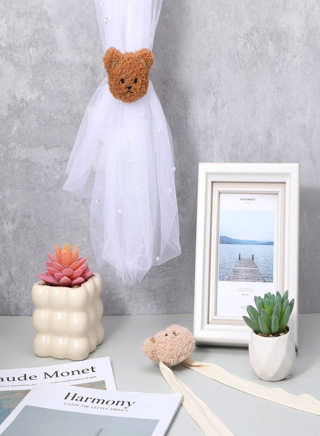 Ymapinc 4Pcs Bear Nursery Decor Curtain Ties, Cute Cartoon Bear Curtain Tieback Holdback for House Bedroom Home Window Animal Tiebacks - Image 4