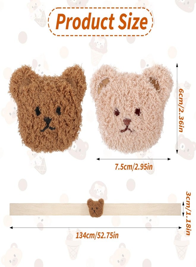 Ymapinc 4Pcs Bear Nursery Decor Curtain Ties, Cute Cartoon Bear Curtain Tieback Holdback for House Bedroom Home Window Animal Tiebacks - Image 2
