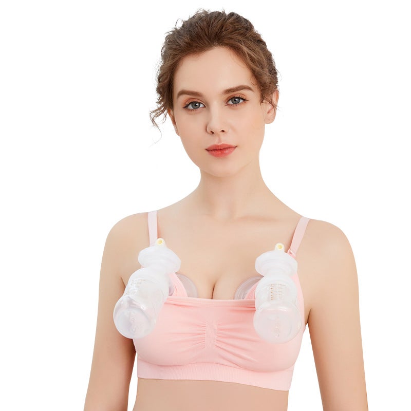 Breastfeeding Underwear Milk Sucking Free Hand-Held Bra Postpartum Non-Rimmed Thin Open Buckle Hanging Breast Sucker Milking Underwear - Image 1