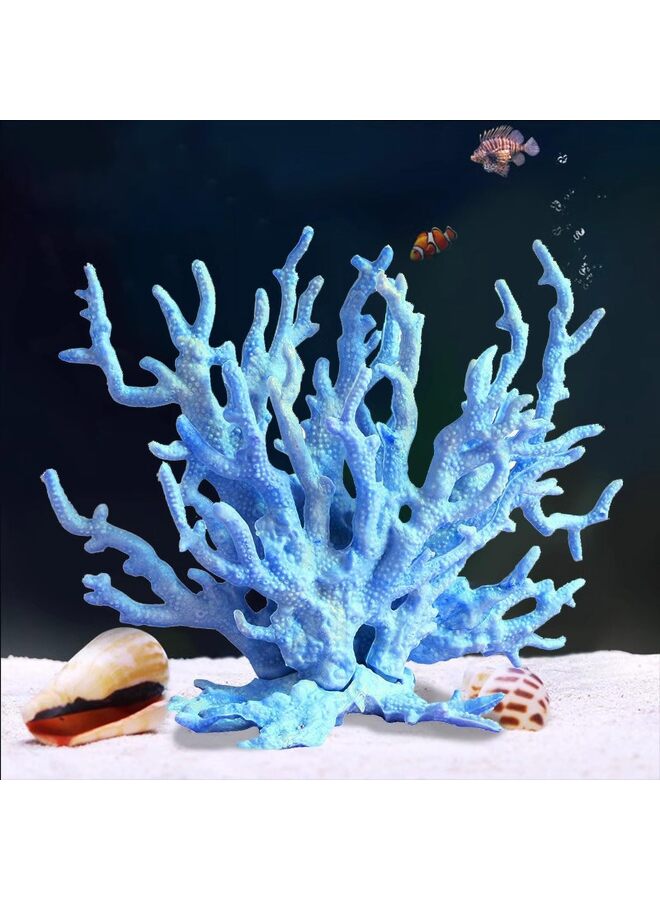 Generic Artificial Aquarium Coral Ornament Plastic Fish Tank Plants Decoration for Aquarium Landscape (BLUE)  - Image 1