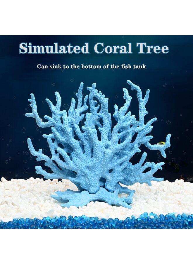 Generic Artificial Aquarium Coral Ornament Plastic Fish Tank Plants Decoration for Aquarium Landscape (BLUE)  - Image 2