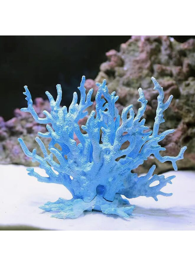 Generic Artificial Aquarium Coral Ornament Plastic Fish Tank Plants Decoration for Aquarium Landscape (BLUE)  - Image 4