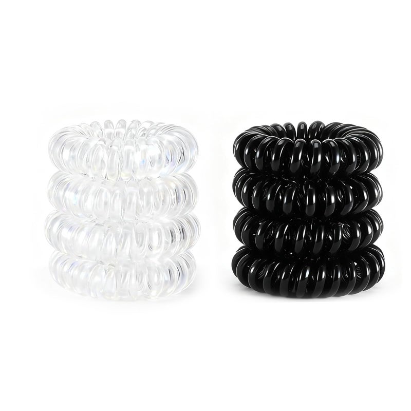 AskBed 8PCS Spiral Hair Ties for Women - No Damage, Creaseless Ponytail Holders for Thick and Thin Hair - Dent-Free Coil Design, Phone Cord Style - 1.57 Inch (4 cm) Diameter - Image 1