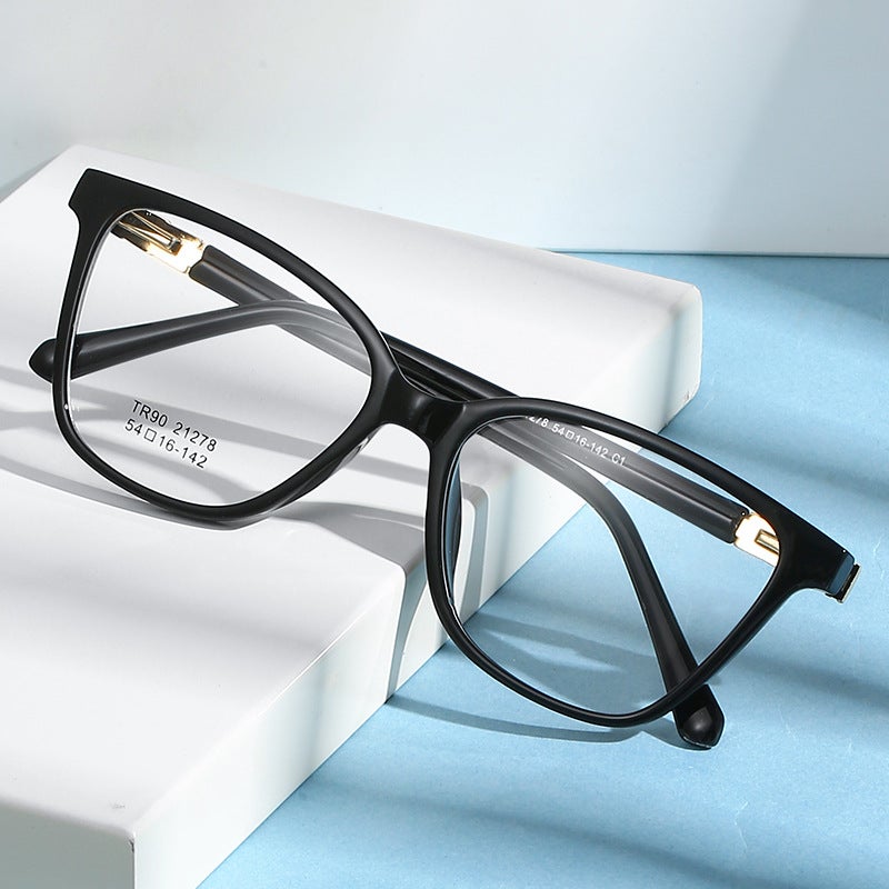 New Women'S Business Glasses Metal Hinge Cat Eye Tr90 Optical Frame Glasses Frame - Image 2