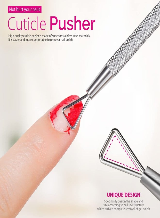 Teenitor Nail Gel Remover Tools Kit with Nail Remover Clips, Nail Remover Pads, Nail Brushes, Nail File Buffer, Cuticle Peeler Black - Image 3