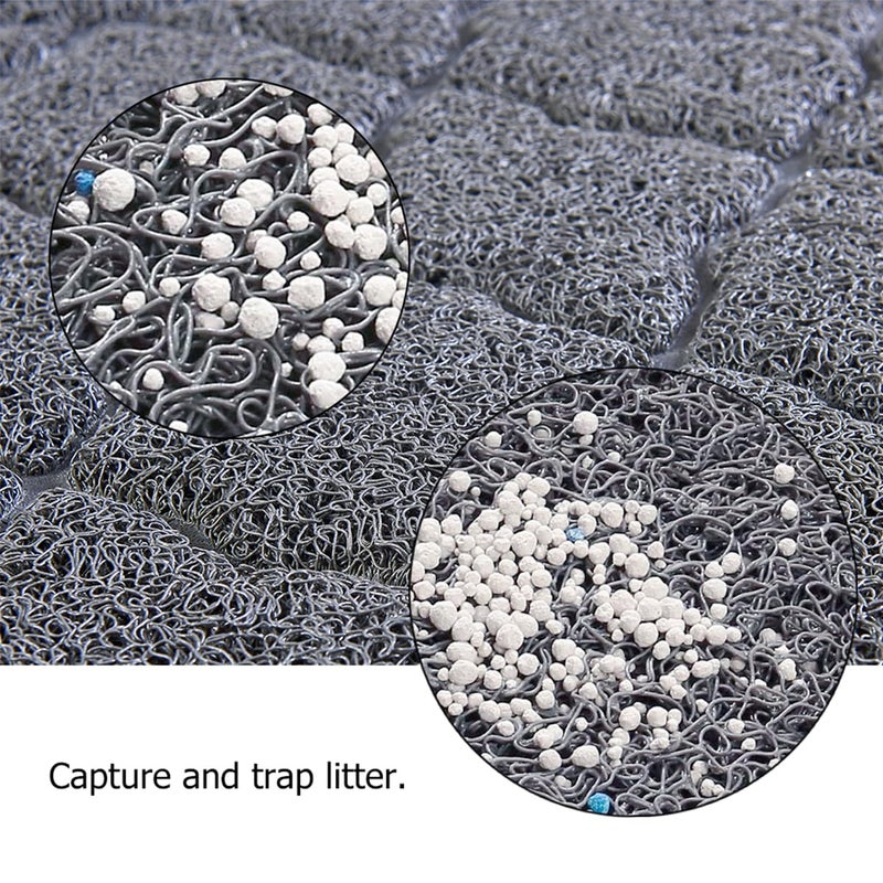 unipaws Cat Litter Trapping Mat, Litter Box Scatter Control Pad, Litter Free Floors and Urine Waterproof, Gentle on Paws, No Phthalate - Image 2