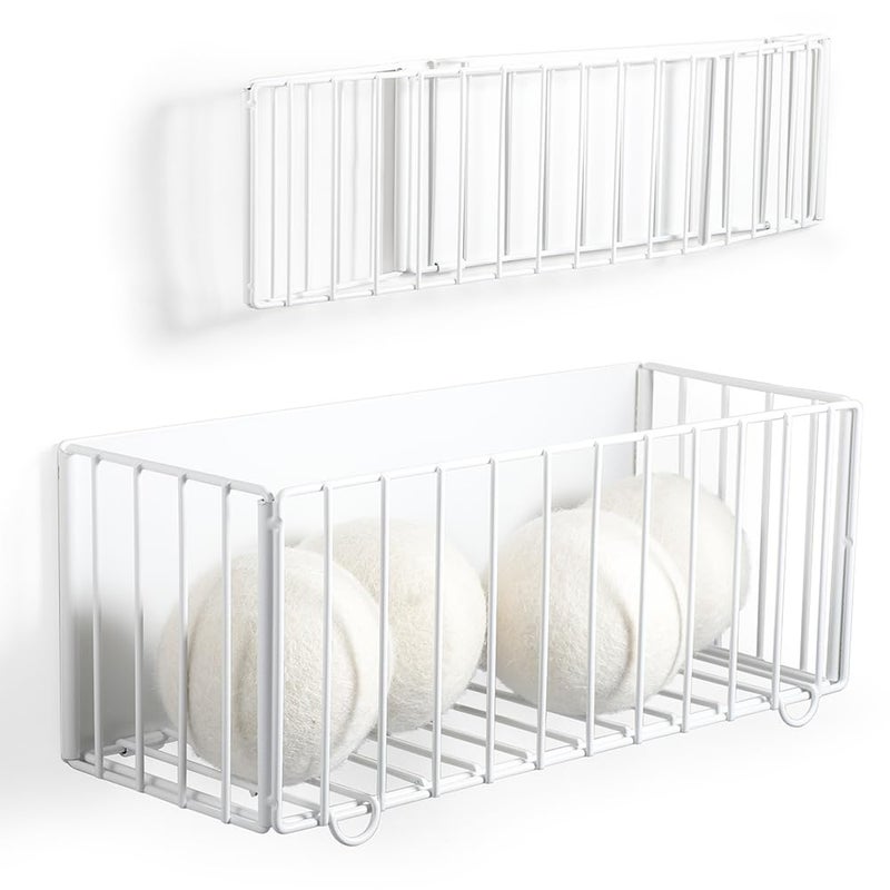 Picowe Large Dryer Ball Organizer Magnetic Storage Bin, Foldable Magnetic Dryer Ball Holder for Laundry Room Organization and Storage to Hold 4-6 Dryer Balls, Without Ballsï¼ˆWhite,Mï¼‰ - Image 1