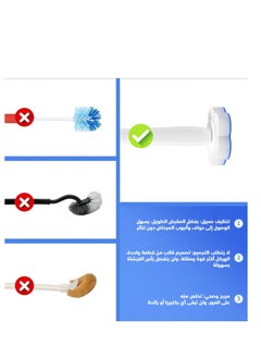 ركسو مجموعة فرشاة المرحاض التي تُستخدم لمرة واحدة من REXO®: نظام تنظيف الحمام الذي لا يحتاج إلى جهد ويُستعمل لمرة واحدة | يتضمن حاملًا يمكن تثبيته على الحائط و28 رأس إعادة تعبئة ممتاز | تصميم مريح  - Image 4