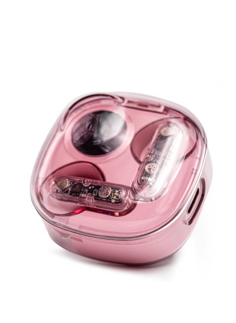 Bluetooth Headset Wireless Noise Cancelling Semi-In-Ear Sports Running Pink for iPhone, Android
