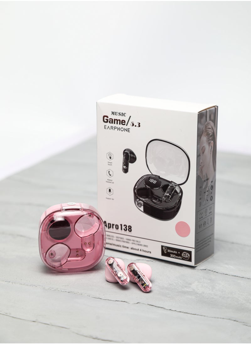 Generic - Bluetooth Headset Wireless Noise Cancelling Semi-In-Ear Sports Running Pink for iPhone, Android - Image 1