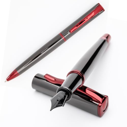 Monteverde USA Impressa Fountain Pen Gift Set (Gun Metal) Medium Nib + Bottled Ink - Premium Pen for Men & Women – Perfect for Office, Business, School, Gifts, Journaling, Autographs - Image 1