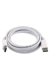 Generic Display Port DP Male to Male Cable , a digital audio/video interconnect, intended to be used primarily between a computer and a display monitor, or a home-theater system. DisplayPort currently supports a maximum of 32.40 Gbit/s data rate over a 3 meter cable , White  - Image 2