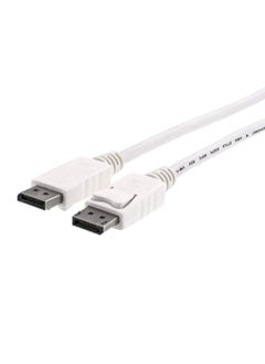 Generic Display Port DP Male to Male Cable , a digital audio/video interconnect, intended to be used primarily between a computer and a display monitor, or a home-theater system. DisplayPort currently supports a maximum of 32.40 Gbit/s data rate over a 3 meter cable , White  - Image 3