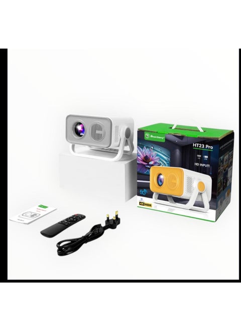 HT23 4K WiFi Bluetooth Projector Home Theater Video Projector, Focus By Remote Control, Keystone Smart Projector Compatible with Android, iOS,PC,1200ANSI, 50"-150" Screen Projection