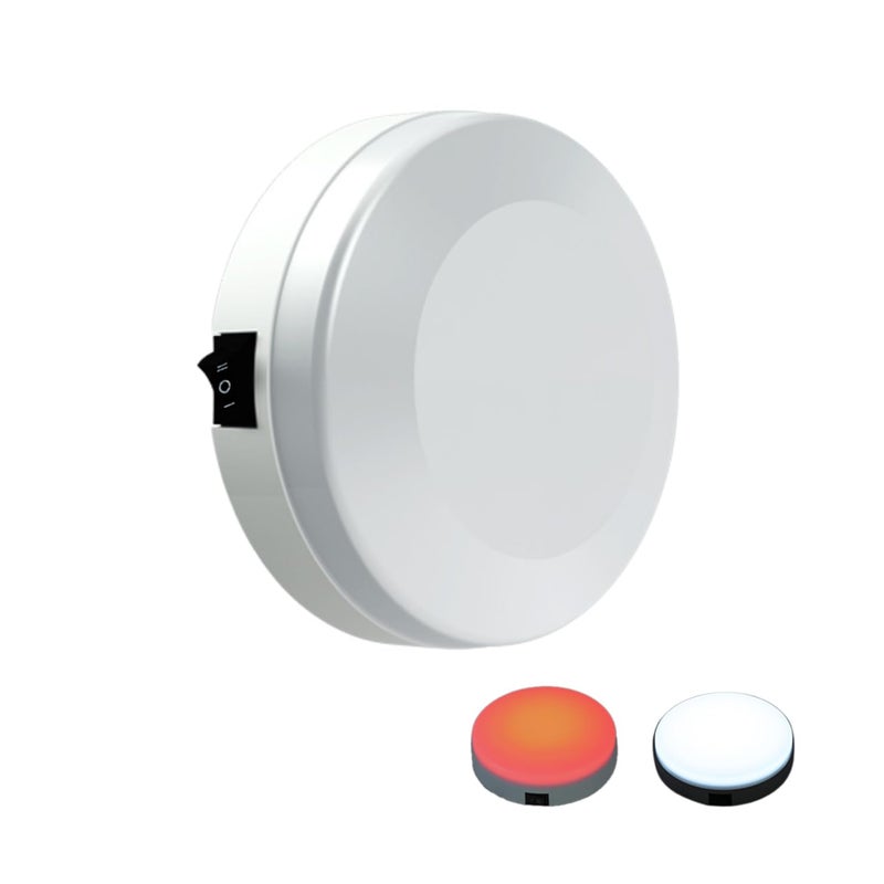 Vcanuplms أضواء قارب فكانوبلمس البحرية، 5.5 بوصة ضوء كابينة LED مزدوج اللون مع مفتاح تبديل، ضوء داخلي للقارب 12 فولت مع تركيب سطحي (أبيض|أحمر) - Image 1