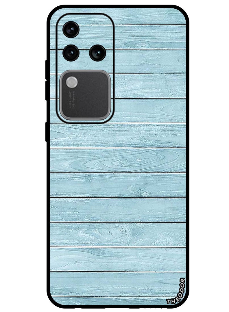 Theodor Protective Case Anti Scratch Shock Proof Bumper Cover For Vivo S18 Pro Light Blue Wood - Image 1