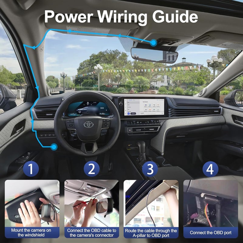 FITCAMX كابل OBD من FITCAMX لكاميرات داش - مجموعة ترقية لمراقبة مواقف السيارات - Image 5