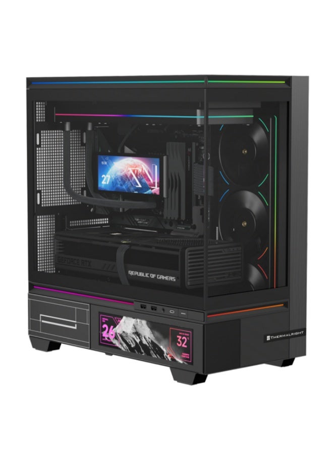 Thermalright Thermalright TL-M10 Vision M-ATX computer case with 6.9inch LCD Without fans screen - Image 1