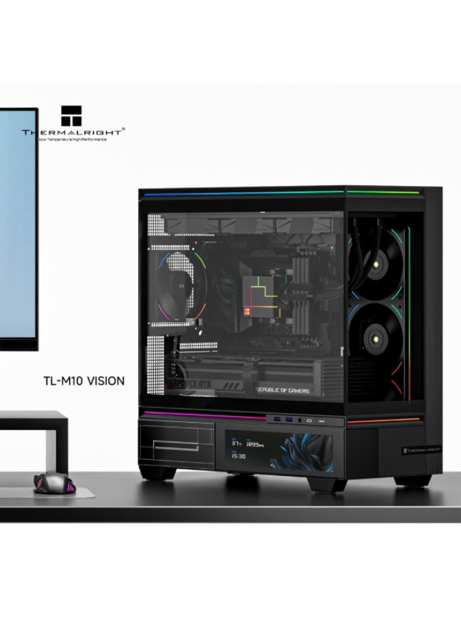 Thermalright Thermalright TL-M10 Vision M-ATX computer case with 6.9inch LCD Without fans screen - Image 3