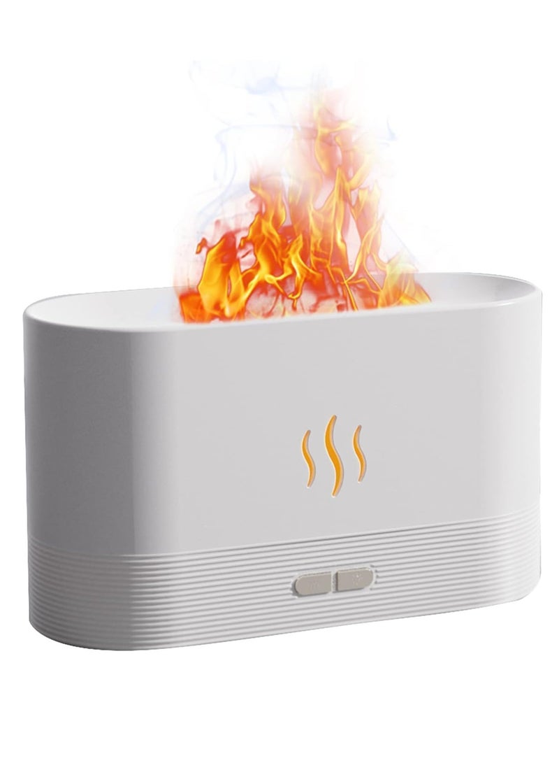 Flame Humidifier Night Light Quiet Desk Top USB Humidifier Aromatherapy Essential Oil Aroma Diffuser for Home Spa Office Bedroom Baby Room (Flame Aroma Diffuser, WHITE 01) - Image 1