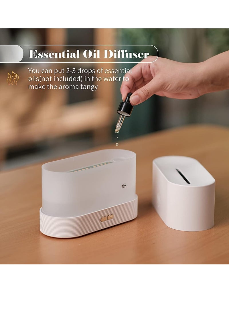 Flame Humidifier Night Light Quiet Desk Top USB Humidifier Aromatherapy Essential Oil Aroma Diffuser for Home Spa Office Bedroom Baby Room (Flame Aroma Diffuser, WHITE 01) - Image 3