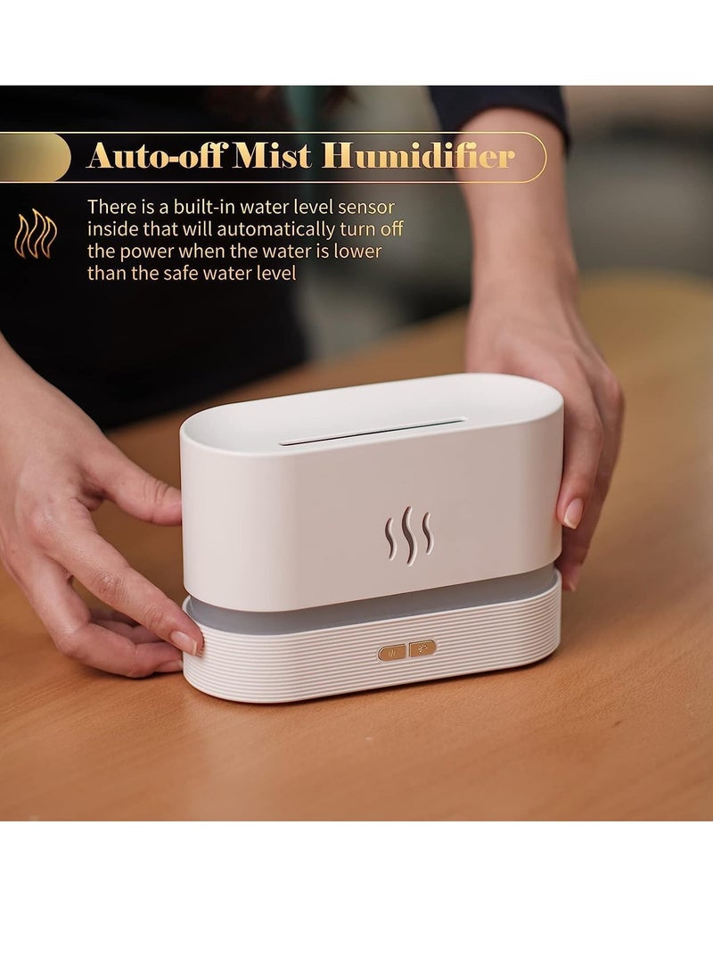 Flame Humidifier Night Light Quiet Desk Top USB Humidifier Aromatherapy Essential Oil Aroma Diffuser for Home Spa Office Bedroom Baby Room (Flame Aroma Diffuser, WHITE 01) - Image 2