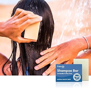 Friendly Soap Handmade Natural Lavender Tea Tree Shampoo Bar Antibacterial Rich Nourishing 95g - Image 2