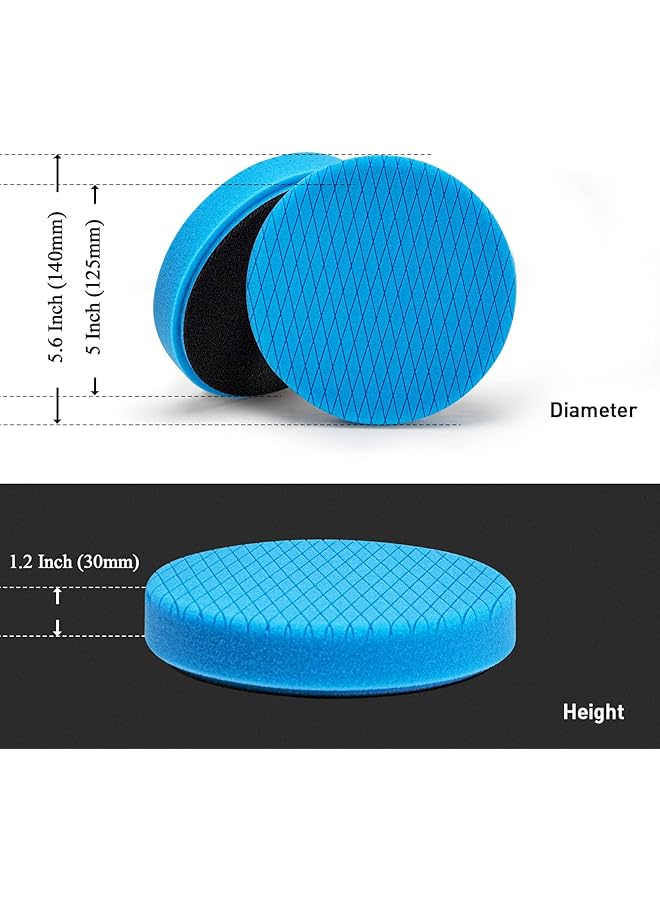 Generic 5" Buffing Polishing Pads, 6Pcs 5.6Inch 140Mm Face For 5 Inch Backing Plate Compound Buffing Sponge And Woolen Pads Cutting Polishing Pad Kit For Car Buffer Polisher, Polishing And Waxing  - Image 2