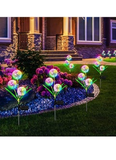 Y&D Solar Lights Outdoor Garden Decor 2 Pack Upgraded Dandelion Design with 36 Colorful LEDs Illuminate Your Path Waterproof  - Image 2