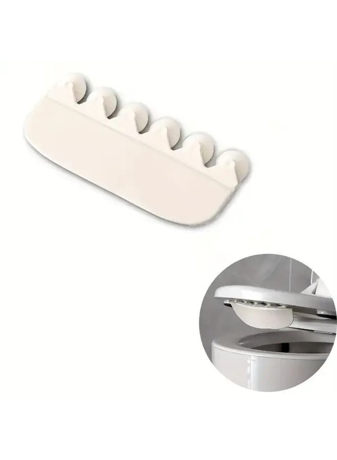 White Toilet Splash Guard Easy Install Non Slip Base Splashproof Seat Cover Durable Plastic - Image 2