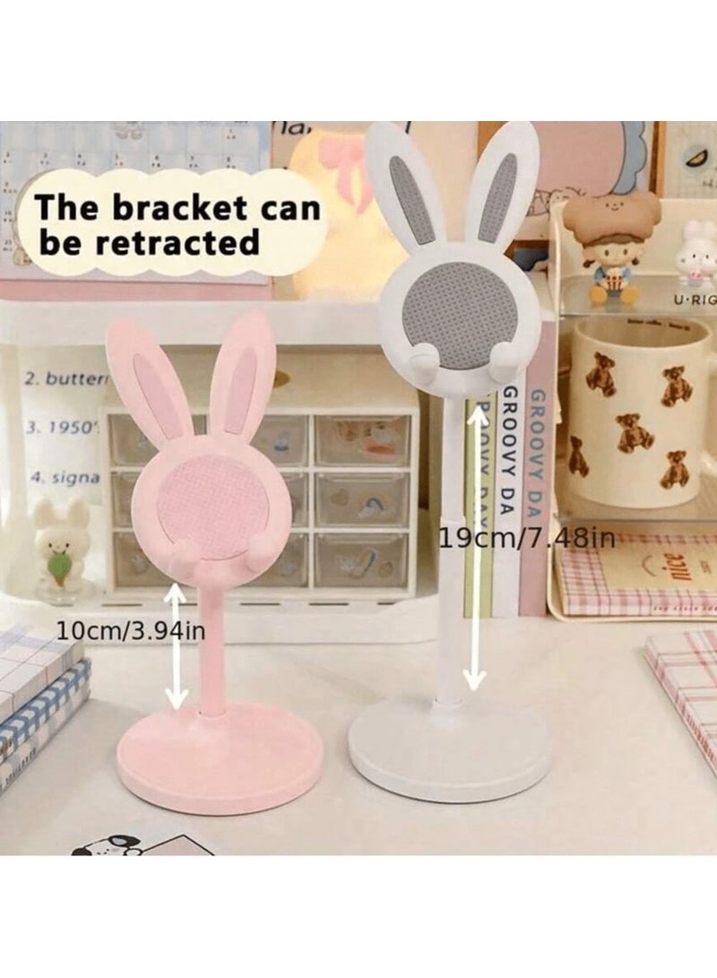 Adjustable Rabbit Phone Holder with Non-Slip Base White - Image 4