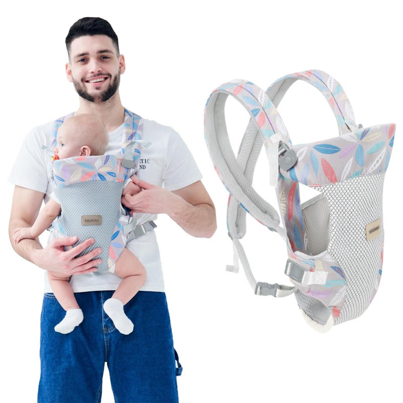 IULONEE Baby Carrier, Embrace Cozy 4-in-1 Infant Carrier Ergonomic Adjustable Holder Portable Convertible Front and Back Backpack Carry for Infants Toddlers Babies Girl and Boy 7-45 Pounds (Blue) - Image 1