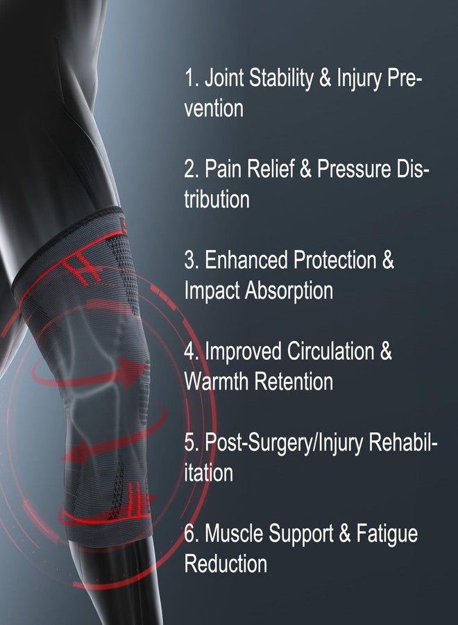 Kuangmi Knee Braces Support for Joint Pain Relief, Arthritis, Meniscus Tear and Sports (Upgrade Blue-Gen2, XL) - Image 4