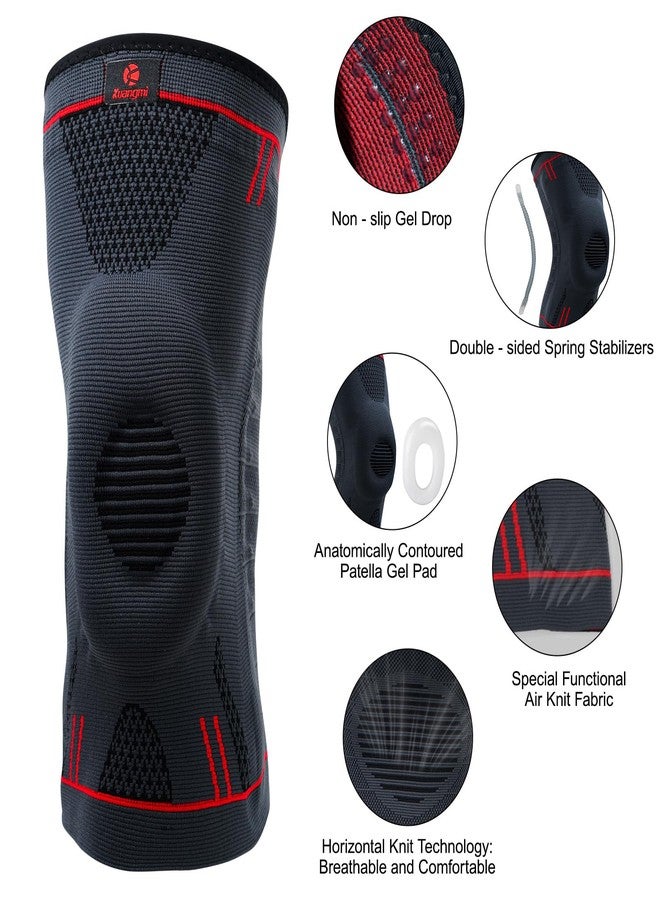 Kuangmi Knee Braces Support for Joint Pain Relief, Arthritis, Meniscus Tear and Sports (Upgrade Blue-Gen2, XL) - Image 3