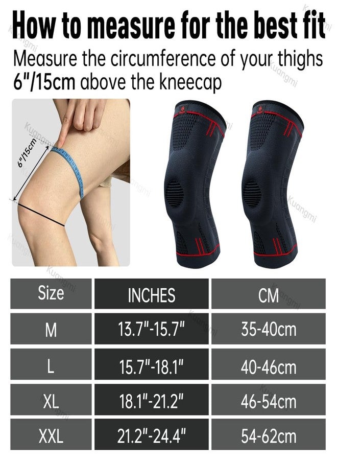 Kuangmi Knee Braces Support for Joint Pain Relief, Arthritis, Meniscus Tear and Sports (Upgrade Blue-Gen2, XL) - Image 5
