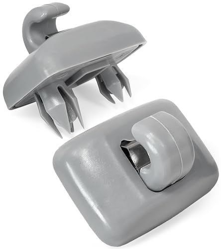 Click&Fit ClickFit 2pcs Sun Visor Clips Compatible with Audi A1 A3 A4 A5 Q3 Q5 TT Gray Sunscreen Holder Hooks Replaces 8U0857562A 8E0857562 - Image 1