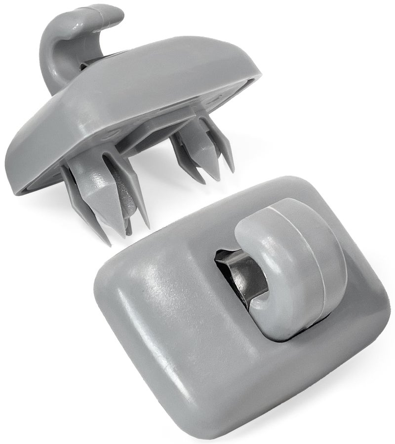 Click&Fit ClickFit 2pcs Sun Visor Clips Compatible with Audi A1 A3 A4 A5 Q3 Q5 TT Gray Sunscreen Holder Hooks Replaces 8U0857562A 8E0857562 - Image 3