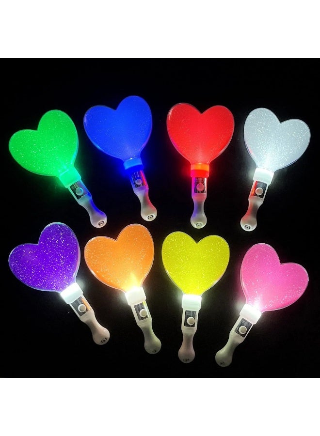 LED Heart Glow Sticks, 3 Modes Colorful Flashing Light, Reusable Party Supplies Decorations - Image 5