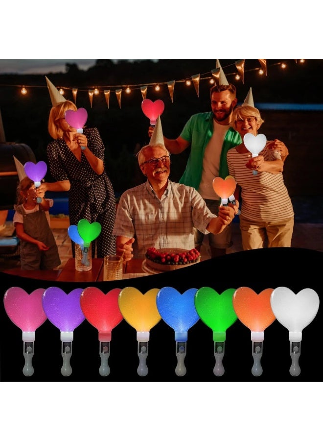 LED Heart Glow Sticks, 3 Modes Colorful Flashing Light, Reusable Party Supplies Decorations - Image 2